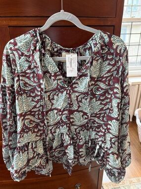 NWT Hannah Artwear silk top size S